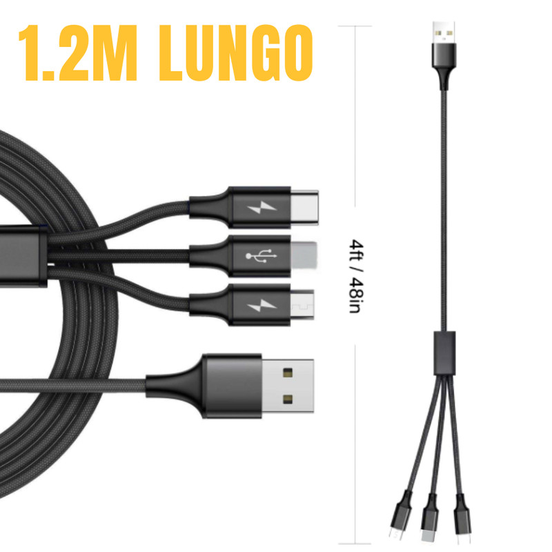 3A Fast Charging Cable 3 in 1 Charger Cord For iPhone USB-C Micro USB Wholesale gallery