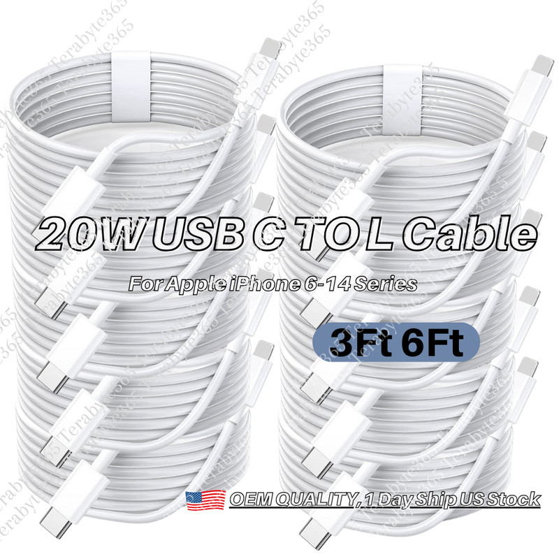 USB C 20W PD Fast Charger Type C to iPhone Cord Cable For iPhone 11 12 13 14 Lot