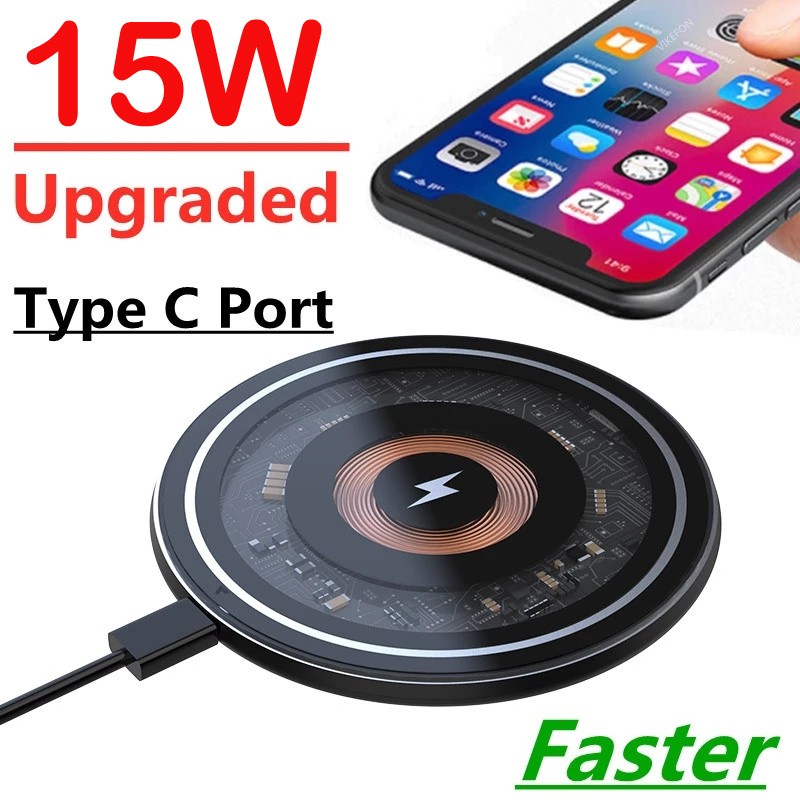 65W Wireless Fast Charger Charging Pad Dock For Samsung iPhone Android Phone US gallery
