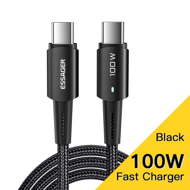 100W USB-C Cable Fast Charging Dual Type-C Lead For iPhone 15 16 Samsung S24 S25