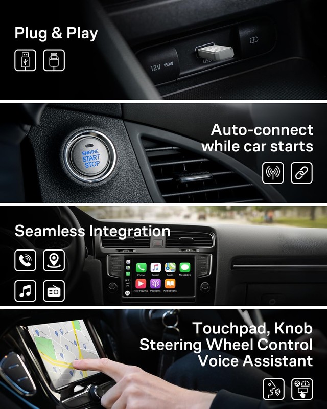 Wireless CarPlay Adapter 2026 Mini 2-in-1 for iPhone & Android Auto, Convert ... gallery
