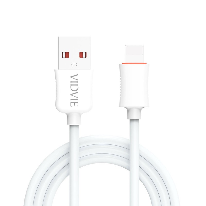 VIDVIE USB To iPhone Cable Charger cord Long Cable White , 7 Feet Long