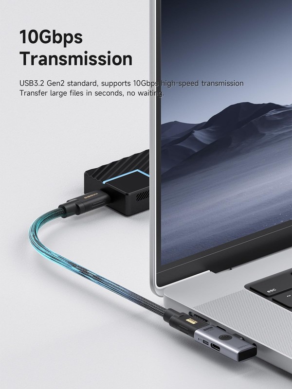 USBC Splitter with 100W Fast Charging and 10Gbps USB 3.2, 2 in 1 OTG Adapter ... gallery
