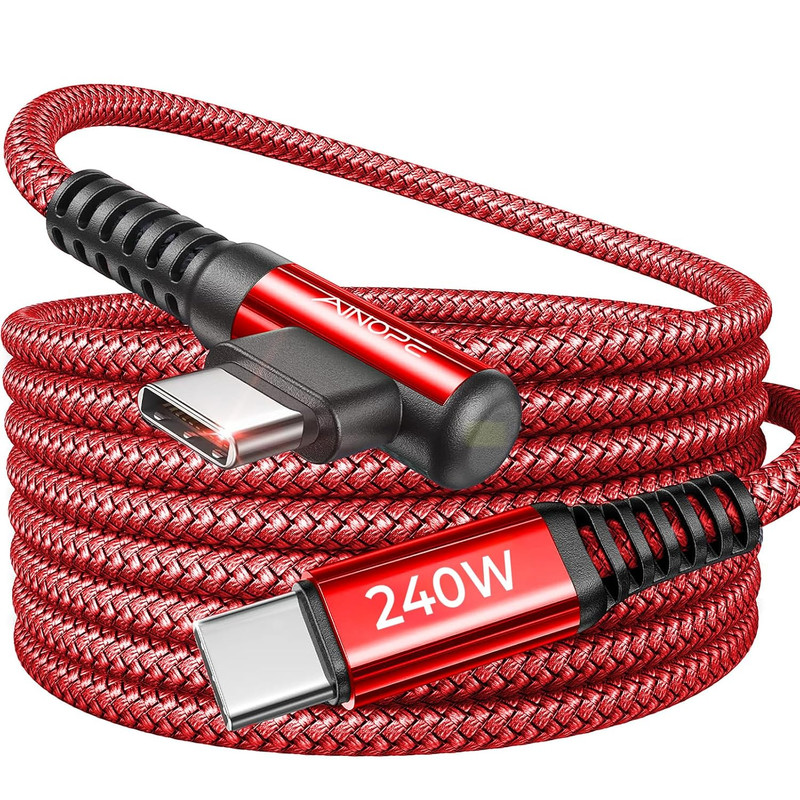 240W USB C to USB C Cable Fast Charging 15Ft,Right Angle Fast Type C