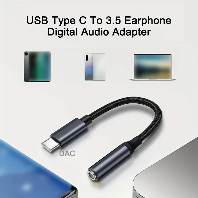 USB C to 3.5mm Headphone Jack Adapter AUX Stereo Cable For iPhone 17 16 Samsung gallery