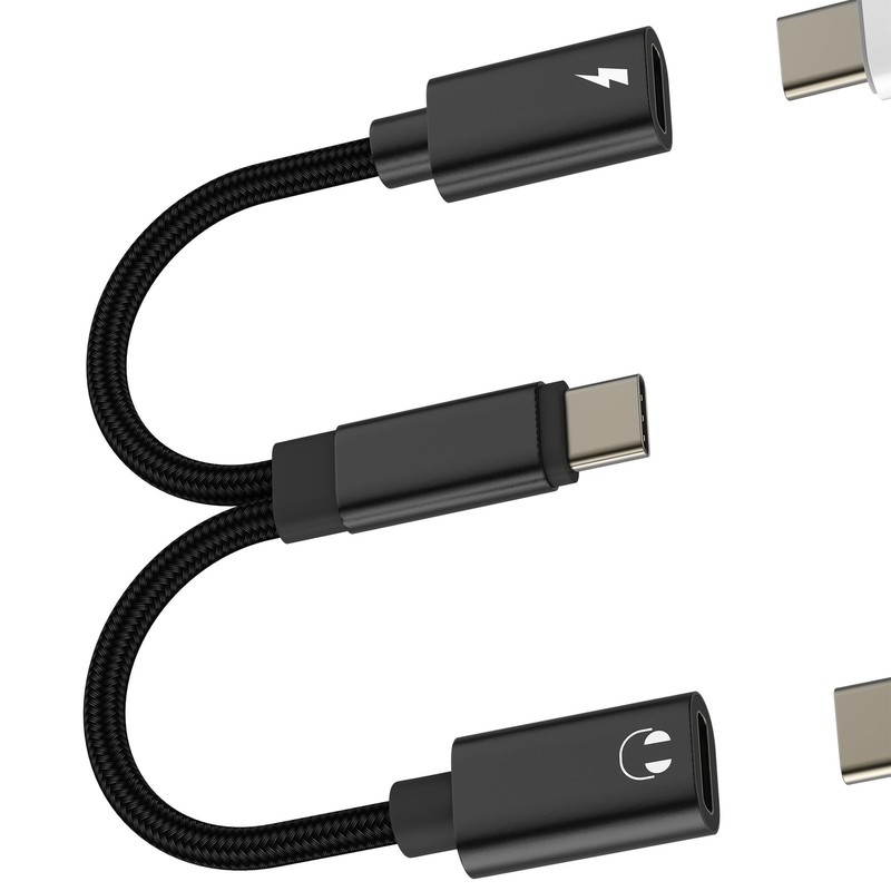 Dual USB C Splitter (2in1)for IPhone16 15 Pro Max Headphone Jack Adapter Audi…