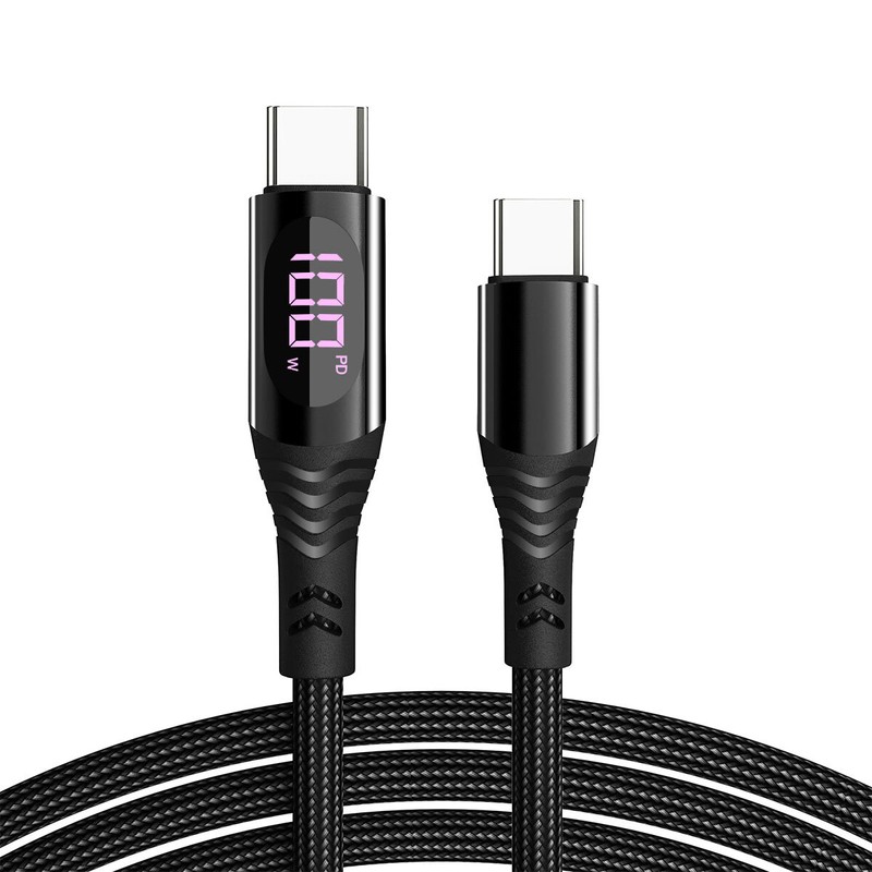 100W USB C Fast Charging Cable 4ft Long Braided Nylon Cord for MacBook gallery
