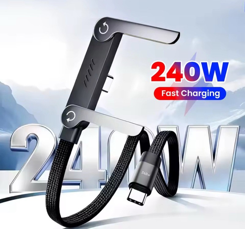 USB-C Charging Cable With Phone Holder Fast Charging 240W 1M Cable