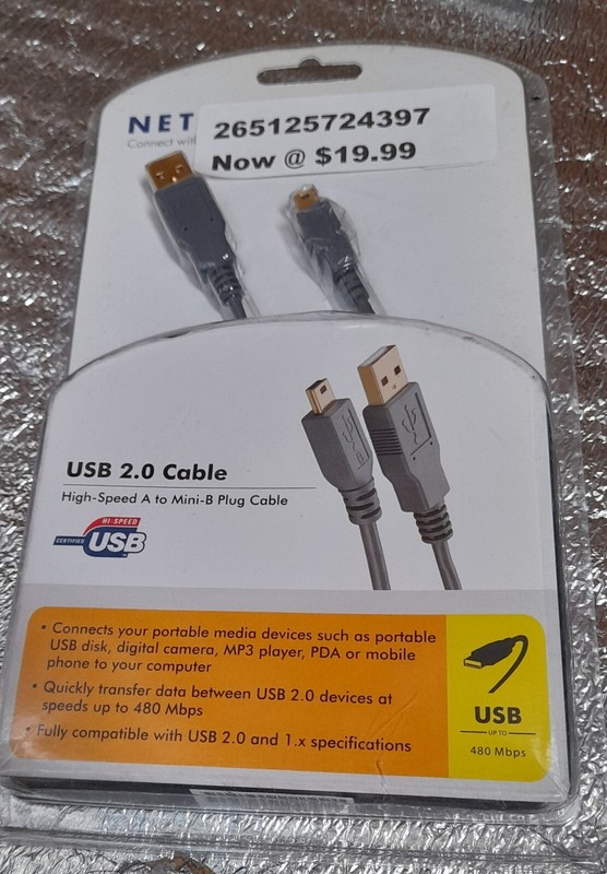 Fast USB 2.0 to Mini USB Mini-B 5Pin Data Adapter Charger Cable Cord 2m.