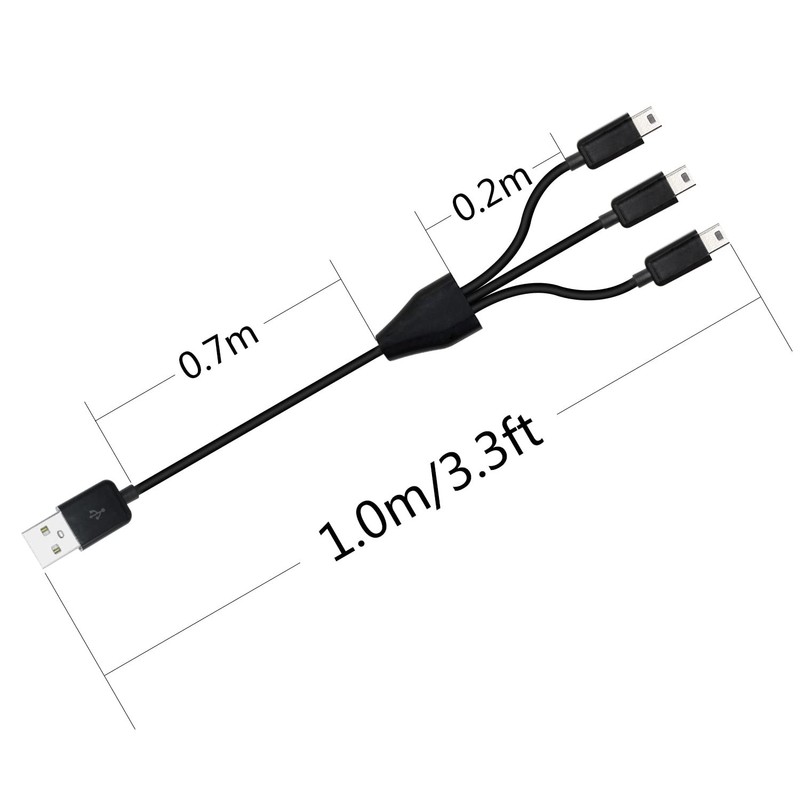 Mini USB Splitter Cable,3 in 1 USB A 2.0 to 3 Mini USB Charging Data Cable,3 ... gallery