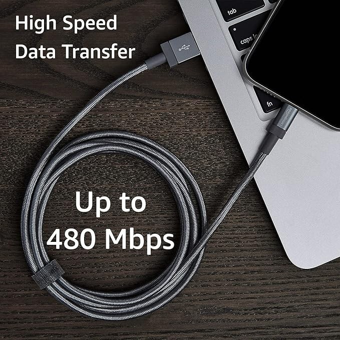 Amazon Basics USB-A to 6 foot Fast Charging Charger Cable, Nylon Braided Cord gallery