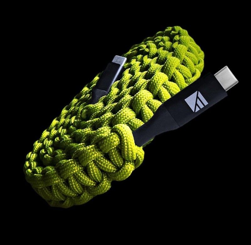 Dark Energy USB C to USB C Paracord Charging Cable Green IND-CCC03GRGR gallery