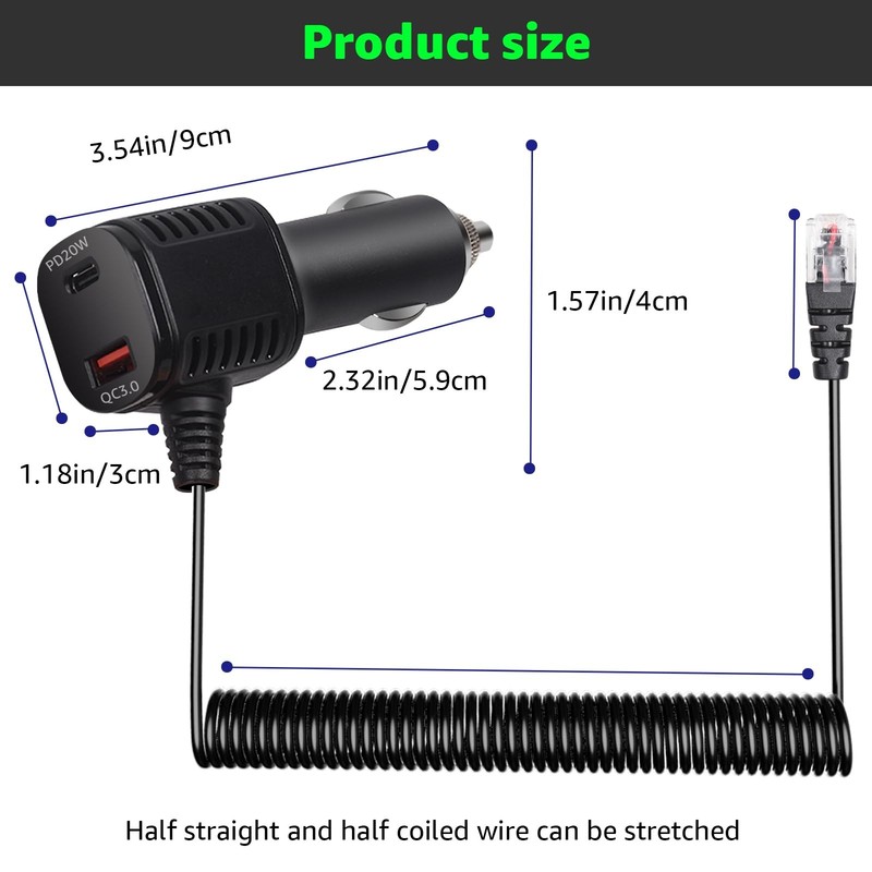 Radar Detector Power Cord with Dual Fast Charge Fit for Escort Max360 gallery
