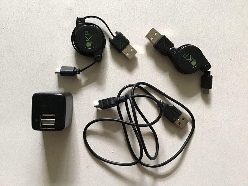 Micro USB Charging Cords x3 And Black Wall Outlet Charging Cable Connector Block
