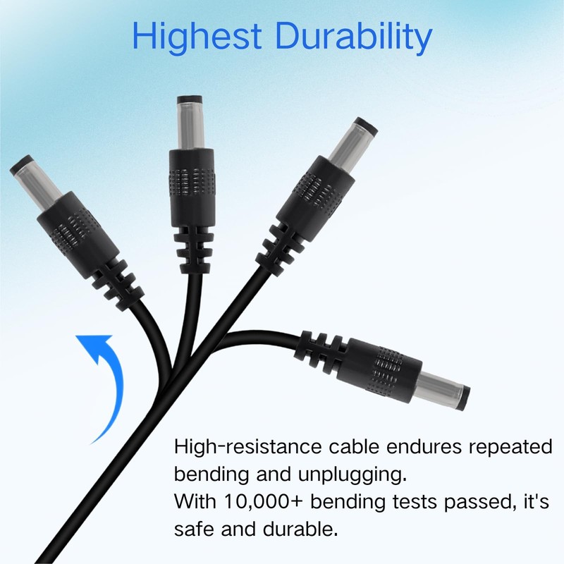 3.3 ft USB C to DC 9V Power Cord with 13 Connector Tips 5.5x2.5mm Plug gallery