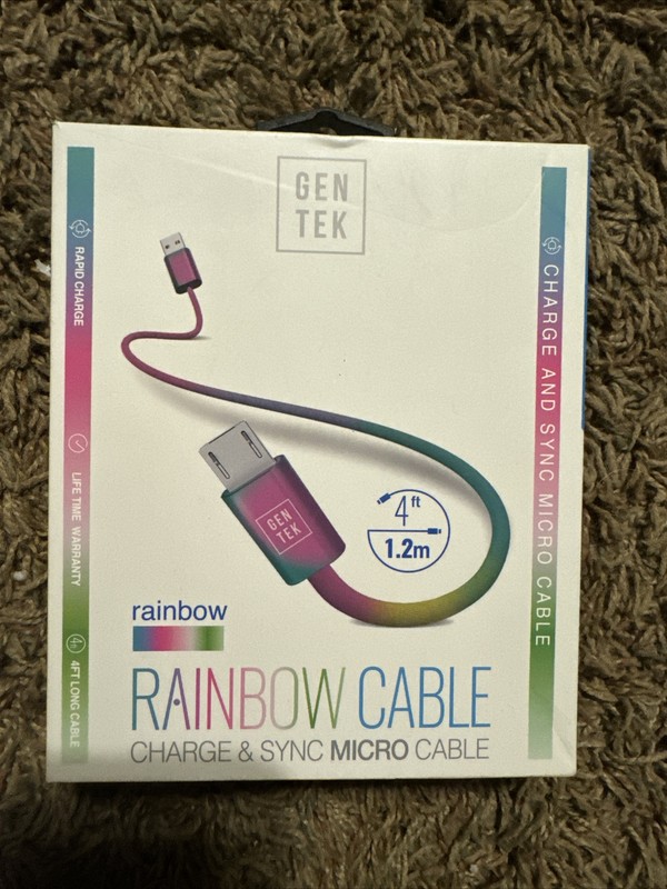 Gentek Rainbow Micro Cable Charge And Sync