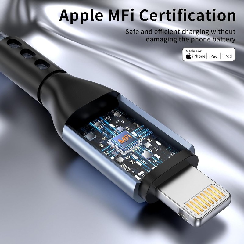 iPhone Charger 3pack 10FT Apple MFi Certified Nylon Braided Lightning Cable Fast gallery