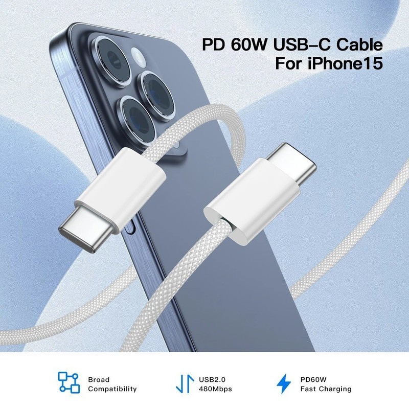 For iPhone 15 16 Pro Max USB-C to USB-C Cable 20W Fast Charging PD Type C Cord gallery