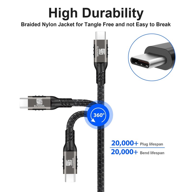 USB C Cable 6.6ft, USB-A to USB-C Cable USB 3.1 USB 3.2 Gen2 10Gbps Data Char... gallery