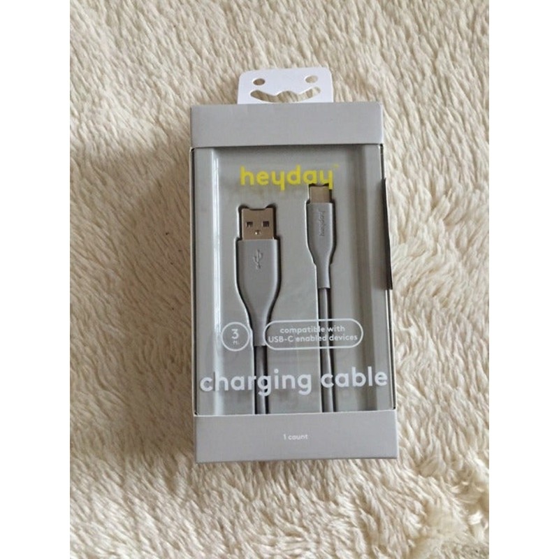 heyday™ 3′ USB-C to USB-A PVC Round Cable – Wild Dove
