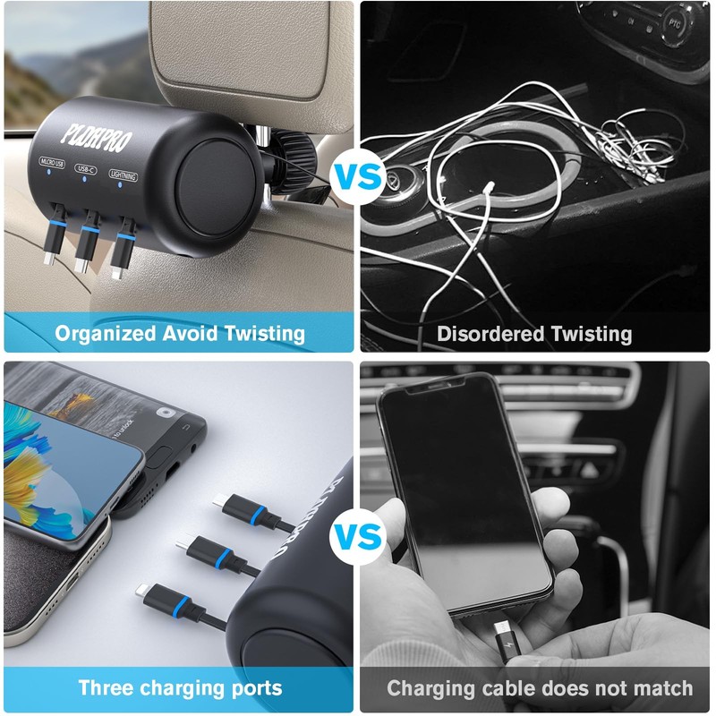 Uber for Car 3 in 1 Backseat Car Charging Station , with QC 3.0 Adapter 36W R... gallery