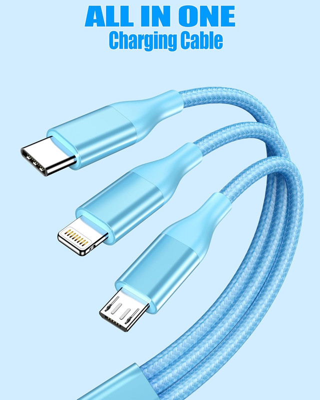 Shsixin 3 in 1 Multi Charging Cable for Multiple Devices with Usb-C/Ip/Micro Por gallery