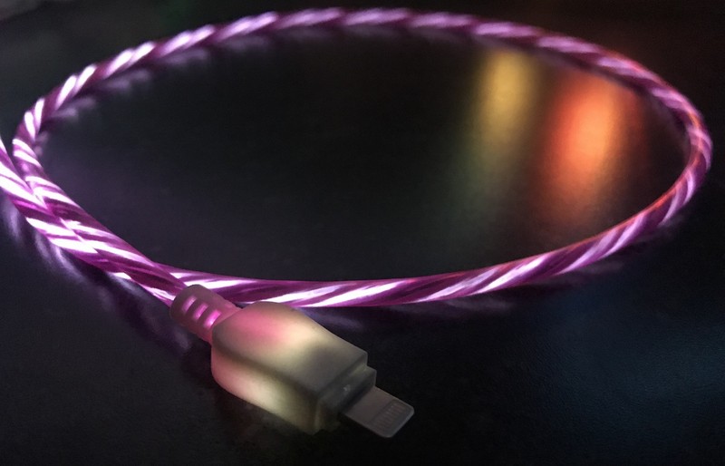 CANDY FLOW MOVING EL LIGHT-UP led USB data charger cable for iPhone X 8 7 6 5s gallery