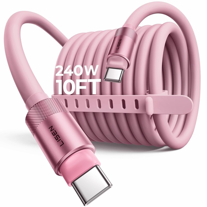 2 Pack 10ft USB C Cable Fast Charging Braided 240W Type C Phone Charger Cord
