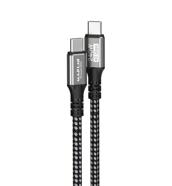 M A D LAB Thunderbolt 4 Cable Compatible ; 240W Fast Charging; 40Gbps USB C D…