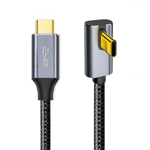 90 Degree Low Profile Angled -C USB-C Male to Male USB3.1 10Gbps 100W Data Ca…