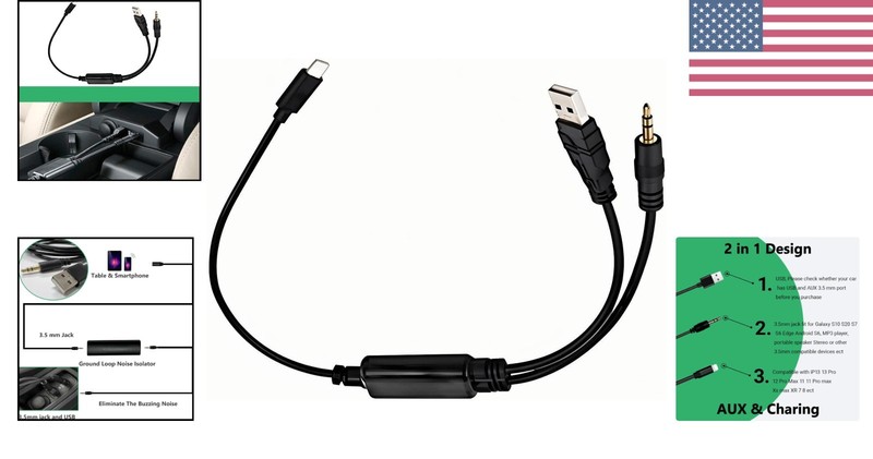 AUX in Adapter, Male to Female, 3.5mm, Compatible with BM-W Mini Coo-per, Red... gallery