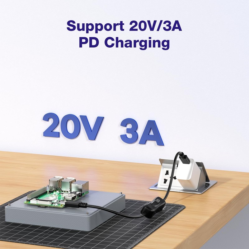Short USB C On Off Switch Cable 10Gbps 1 Ft 3.1 TypeC to C PD 20V/3A Video gallery