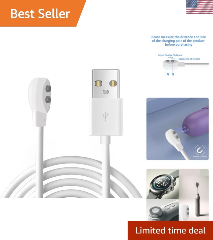 6mm Magnetic USB DC Charger Cable, 2.7ft Replacement Oval Base Charging Cord …