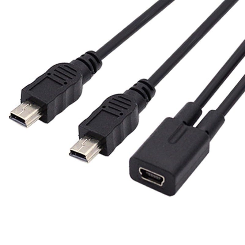 Mini USB 2.0 Female DC 5V to Dual Mini USB 5Pin Male Splitter Extension Charg…