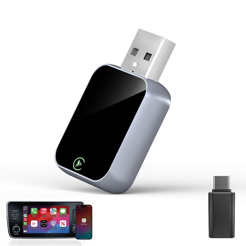 Wireless CarPlay Adapter for iPhone – No Audio Lag, Auto-Connect – Convert Fa…