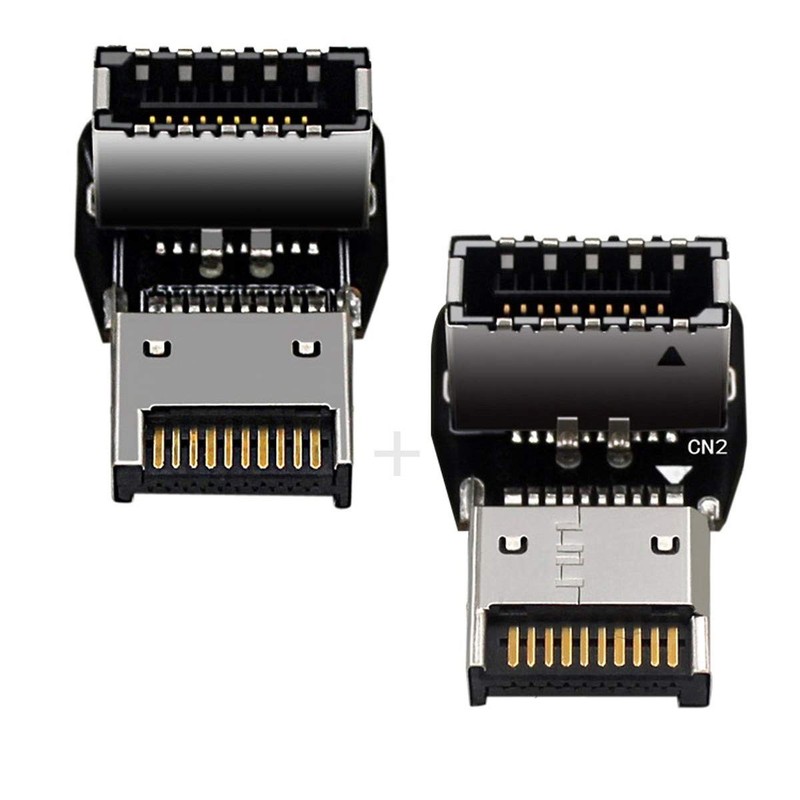 xiwai 2pcs USB 3.1 Front Panel Header Male to Female Type-E Motherboard Exten…