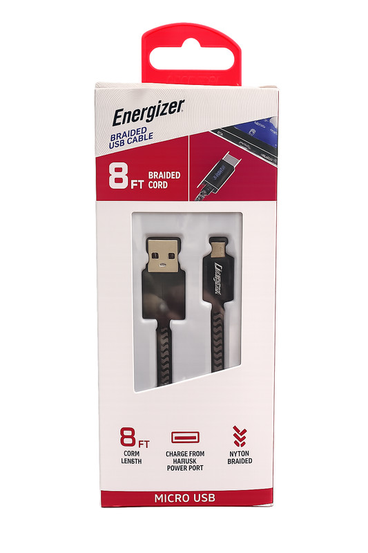 Energizer 8FT Micro USB Cable Nylon Braided Fast Charging Sync Charger Cord New gallery