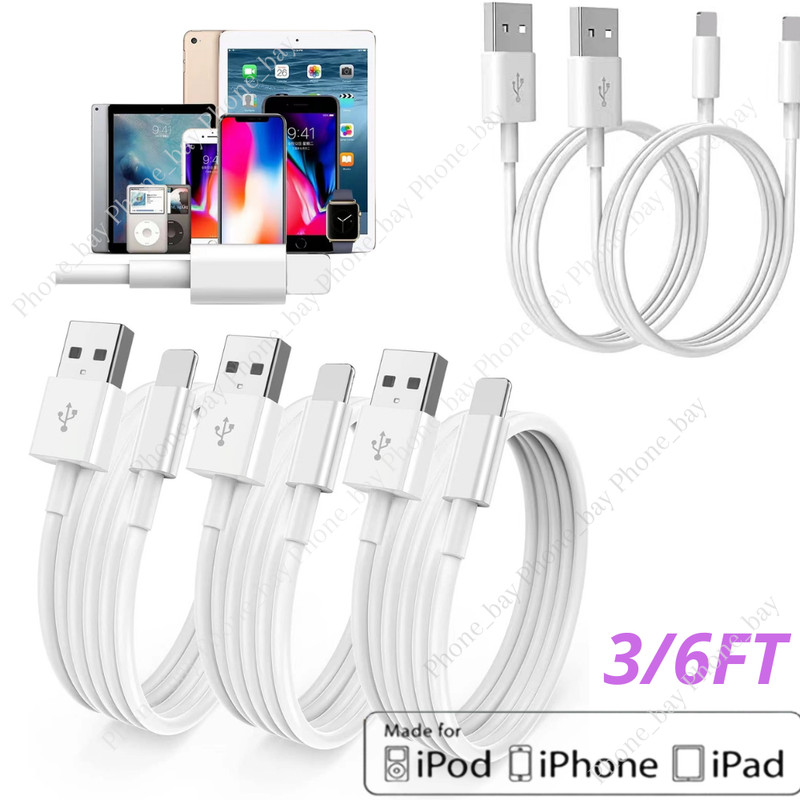 3/6FT USB Charging Charger Cable Cord For iPhone 13 12 11 Pro Max XR 8 iPad LOT