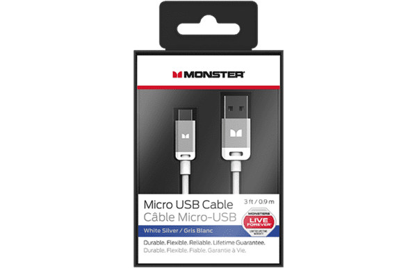 3x Monster High Quality Micro USB to USB cable charging & sync Android 3ft 90cm gallery