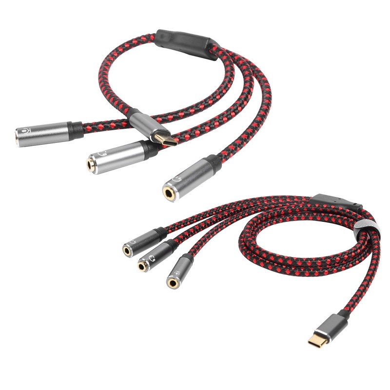 USB C to 3x 3.5mm Plug Aux Cord Adapter Cable for Devices with Type-c Port gallery