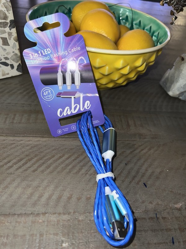 Light Up LED 3 in 1 Charging Cord Cable Multi Charger Android /USB/ iPhone [New] gallery