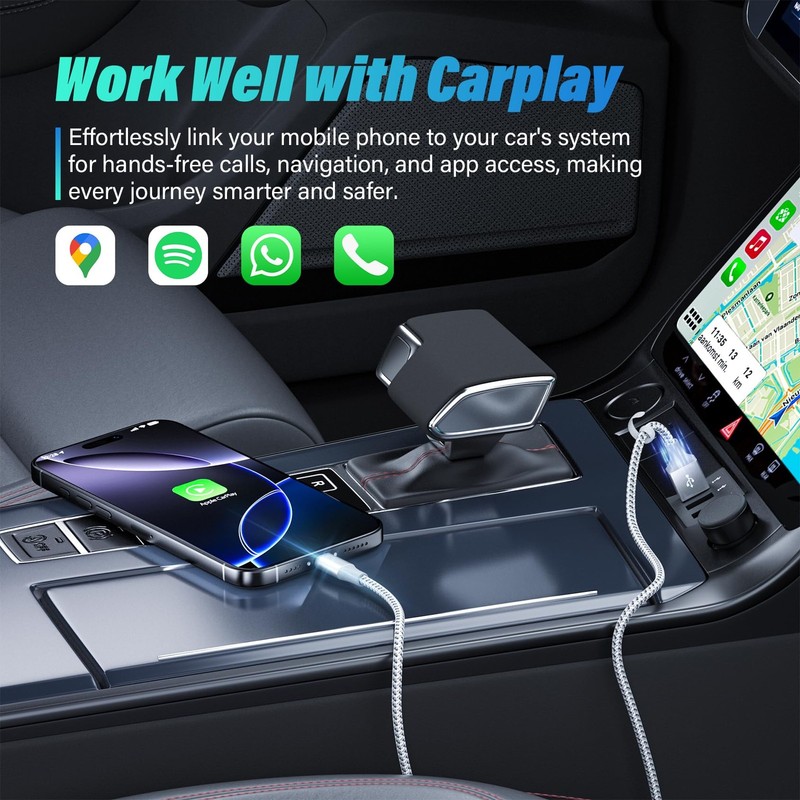 Car Carplay for iPhone 17/16/15 Charger Cord 2Pack [3FT+6FT] Charging Cord,US... gallery