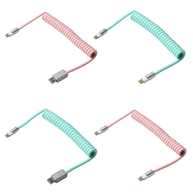 Flexible 100W USB C Charging Wire Spring Coil Design Fast Speed Power Delivery gallery