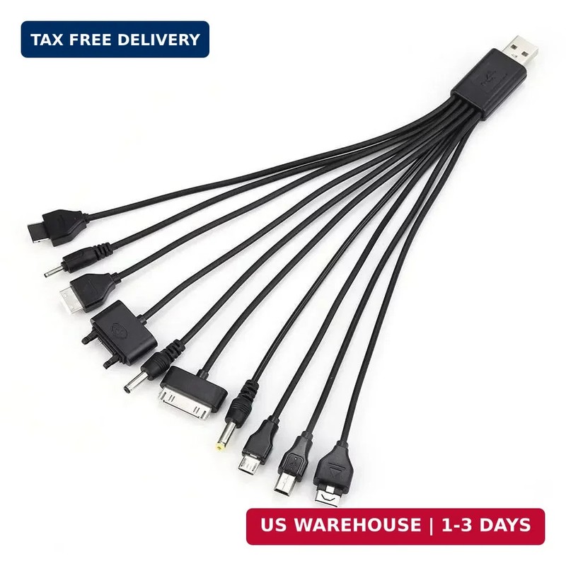 10-in-1 Multi-Function USB Charging Cable Universal Multi-Head Phone Charger