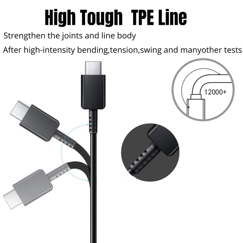 3 Pack PD Fast Charger Charging Cord USB-C To Type C Cable For Samsung Galaxy LG gallery