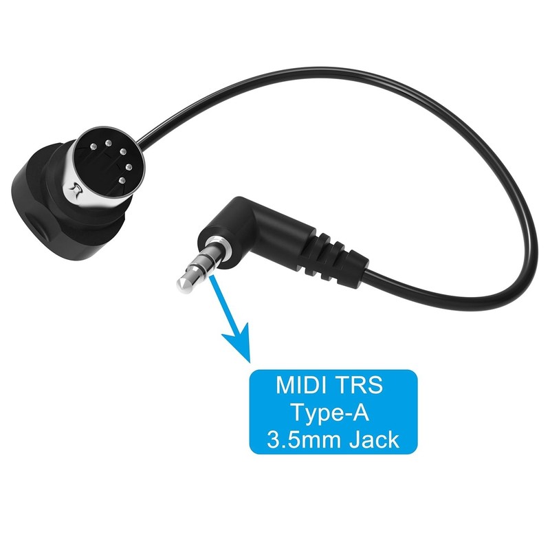 TRS 3.5mm MIDI Cable 2-Pack 2-FT / 60CM Type-A TRS 3.5mm to MIDI 5 Pin Din Ca... gallery