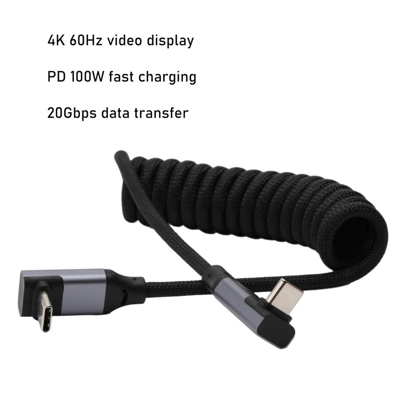USB Type C 90-Degree Data Power Cable, 20Gbps 100W 4K60p for R8 A7CR A7Ⅳ FX3 ... gallery