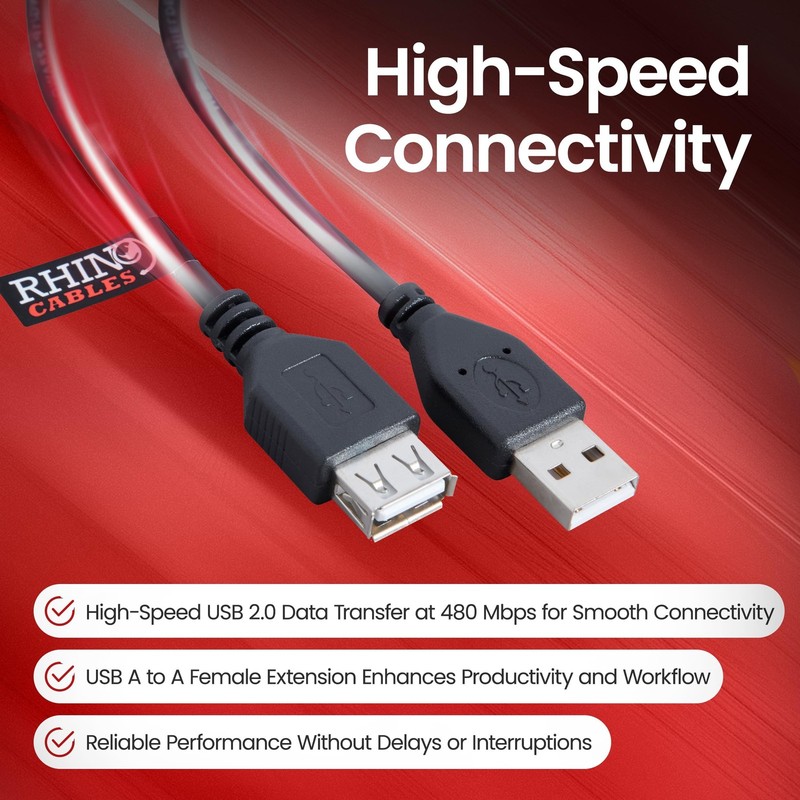 rhinocables USB 2.0 A-A Extension Cable | High-Speed Data Transfer (480mbps) ... gallery