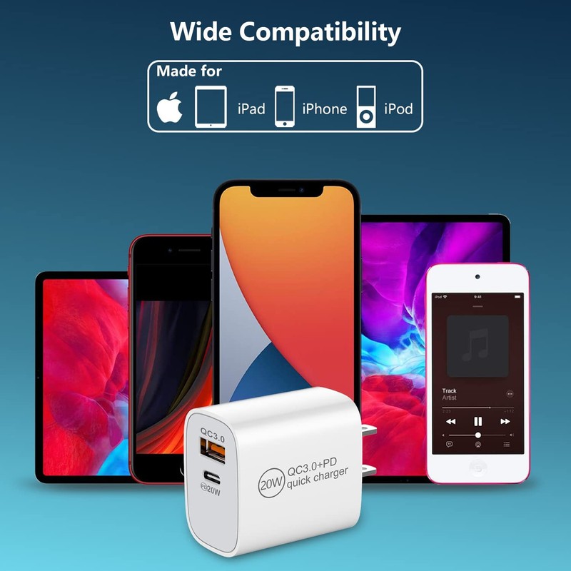 Lot 20W Fast Charger For iPhone17 16 15 14 13 12 11 17Air USB-C Adapter PD Cable gallery