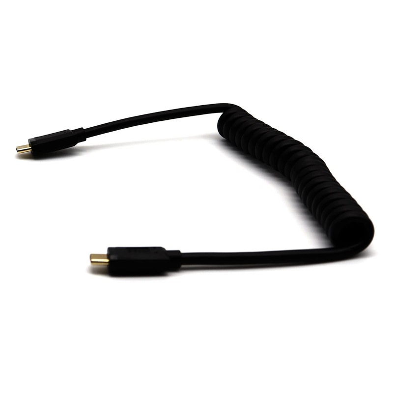 Coiled Spring Type C Male To Type C Male USB Charging Cable Adapter 1.2M gallery